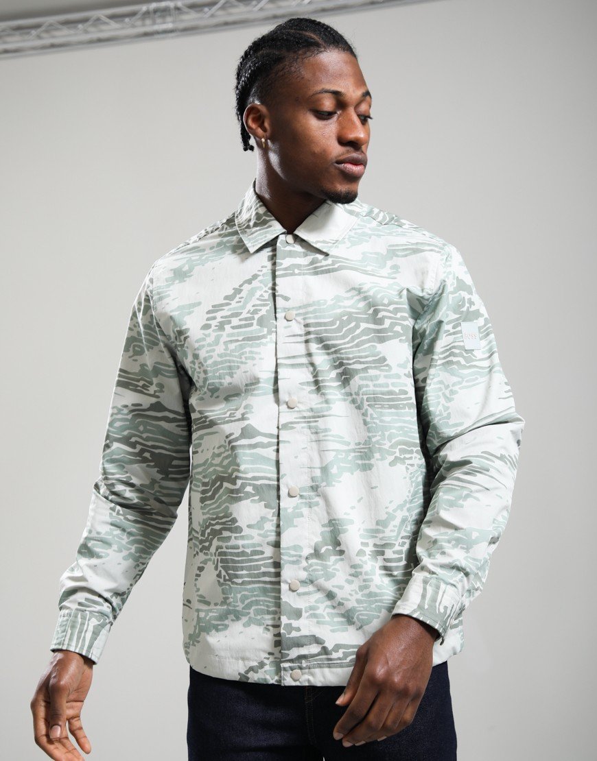 BOSS Leldon Overshirt Silver