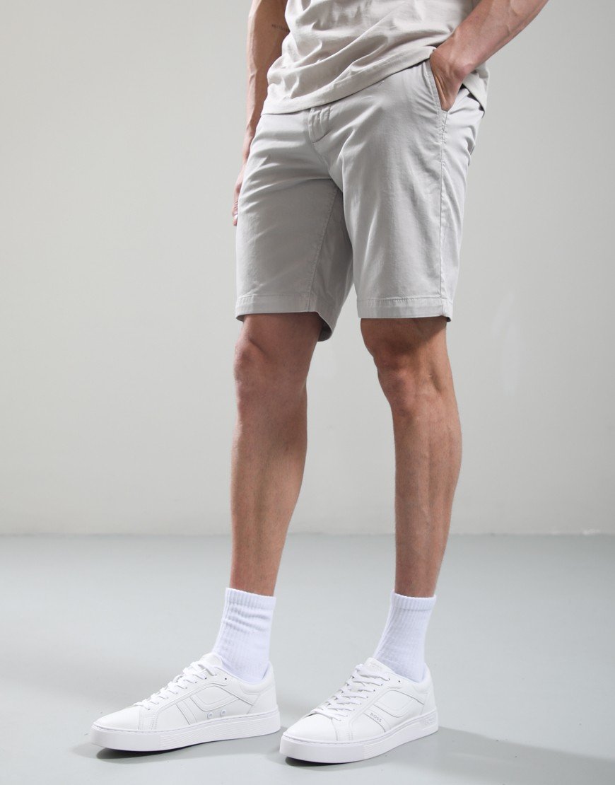 BOSS Chino-Slim-Shorts Open Grey