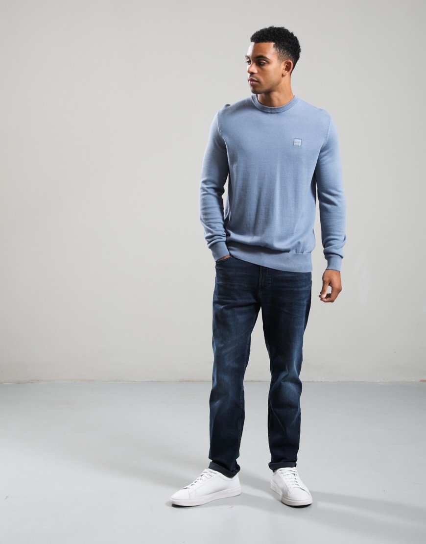 BOSS Kanovano_S Crew Knit Medium Blue 424