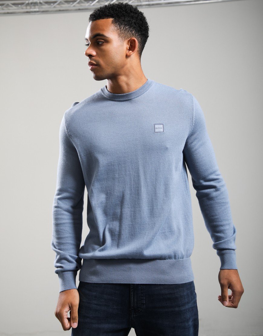 BOSS Kanovano_S Crew Knit Medium Blue 424