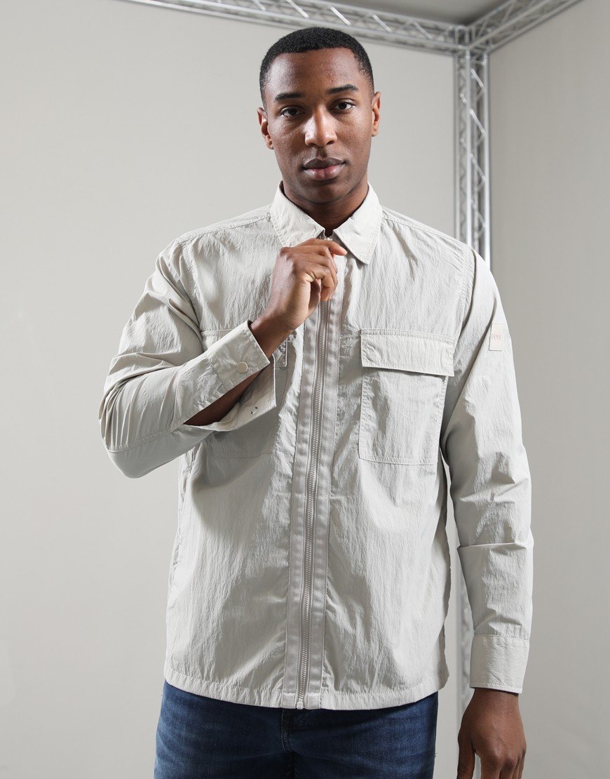 BOSS Lotape Overshirt Open Grey