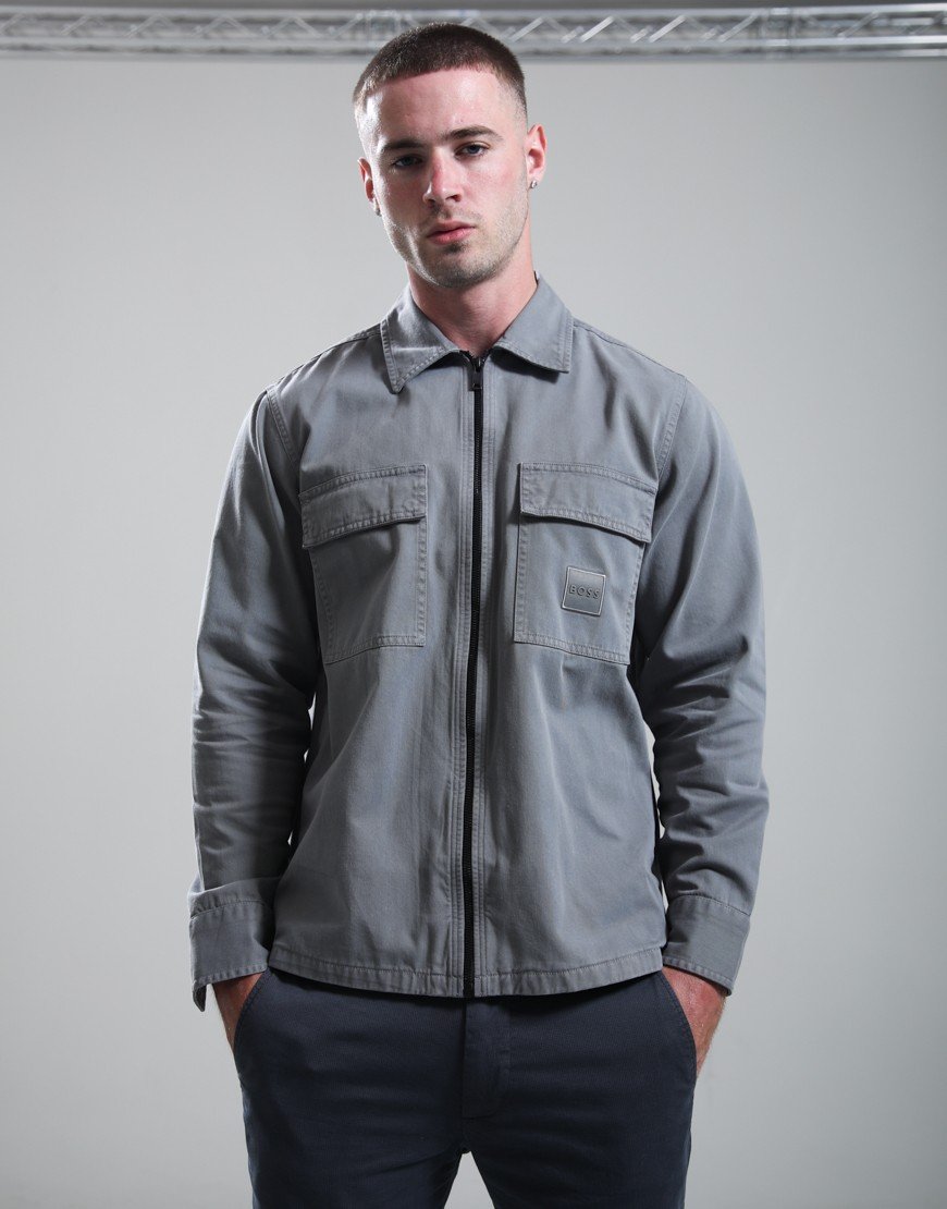 BOSS Lovel-zip 15 Overshirt Open Grey