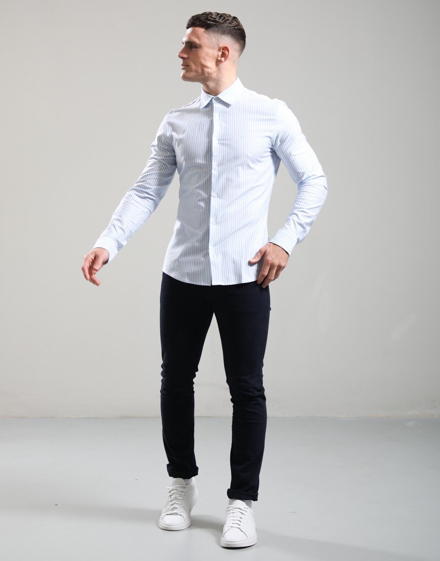 BOSS Mysoft_2_M Long Sleeve Shirt Open Blue