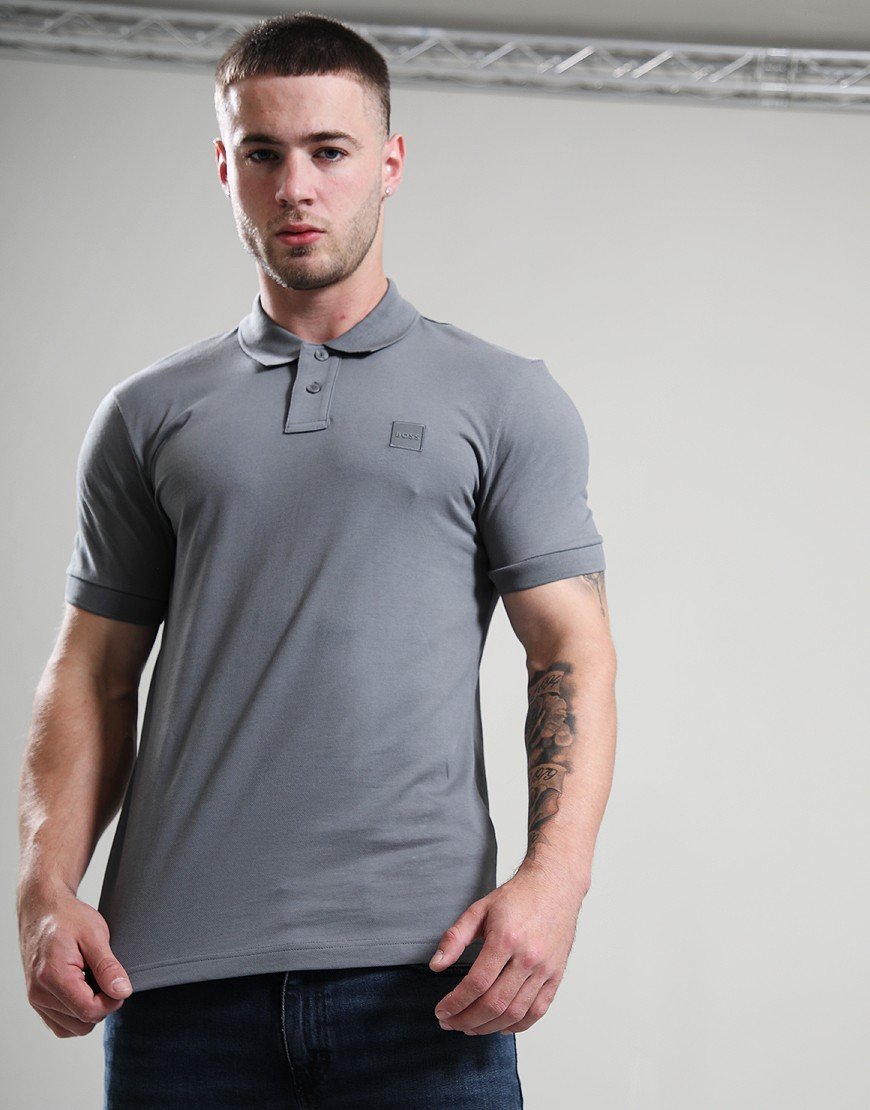 BOSS Passenger Polo Shirt Open Grey