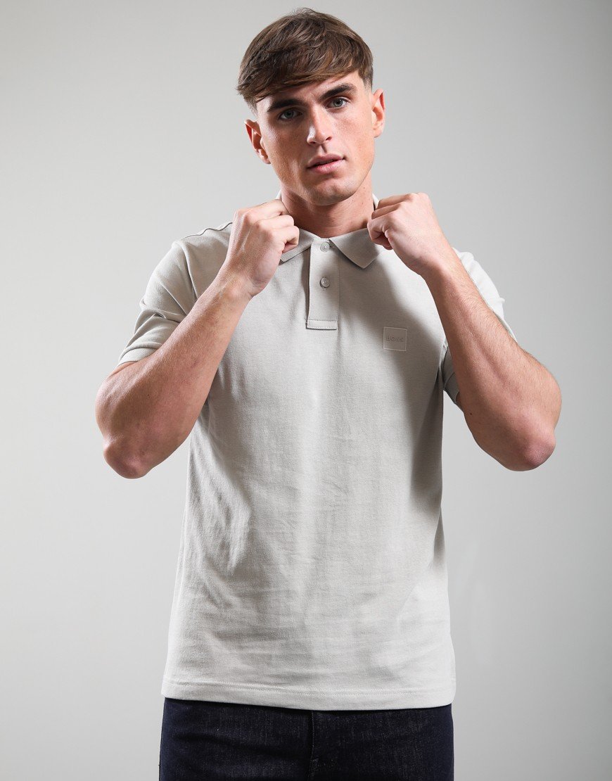 BOSS Passenger Polo Shirt Open Grey