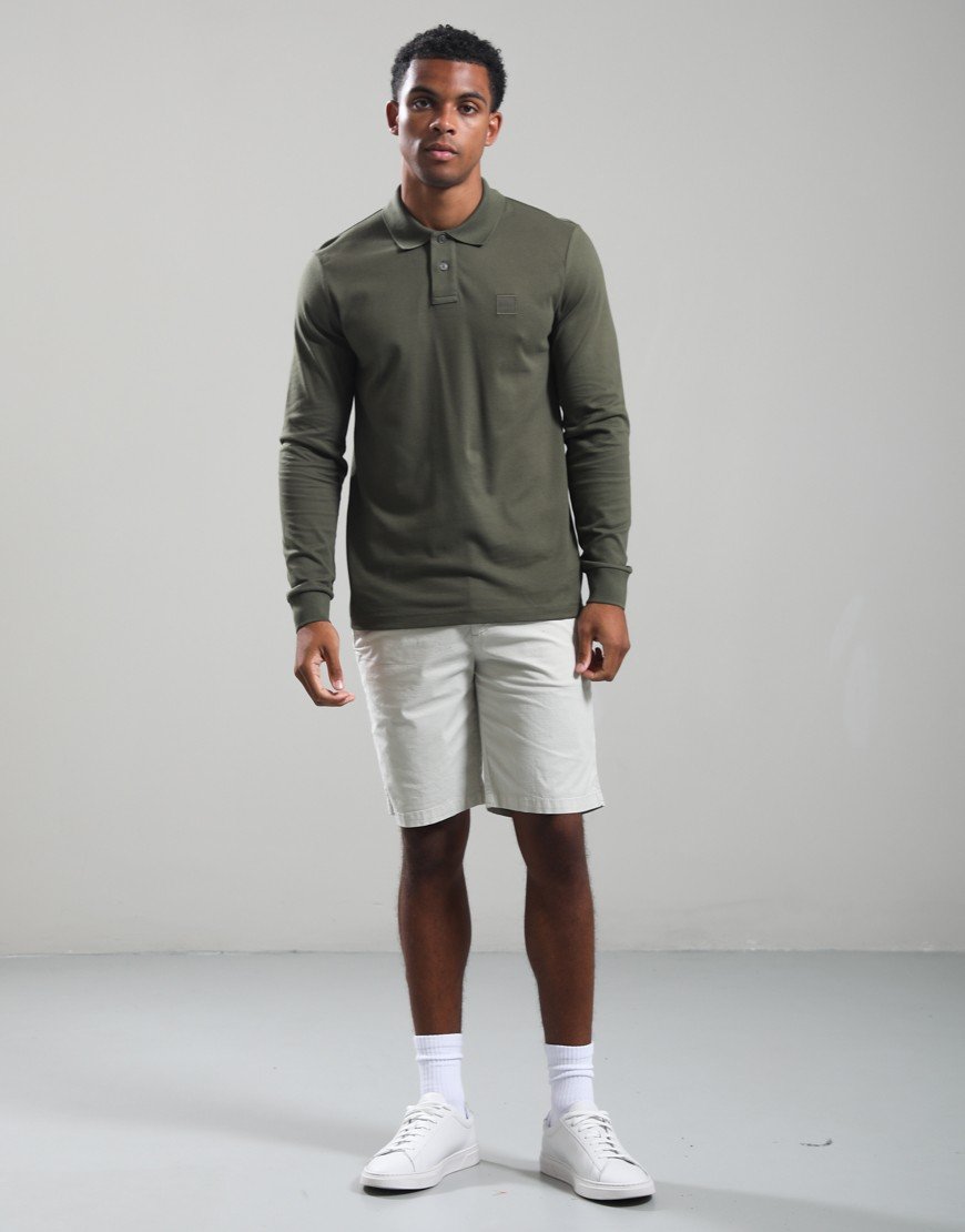 BOSS Passerby Long Sleeve Polo Shirt Bright Green