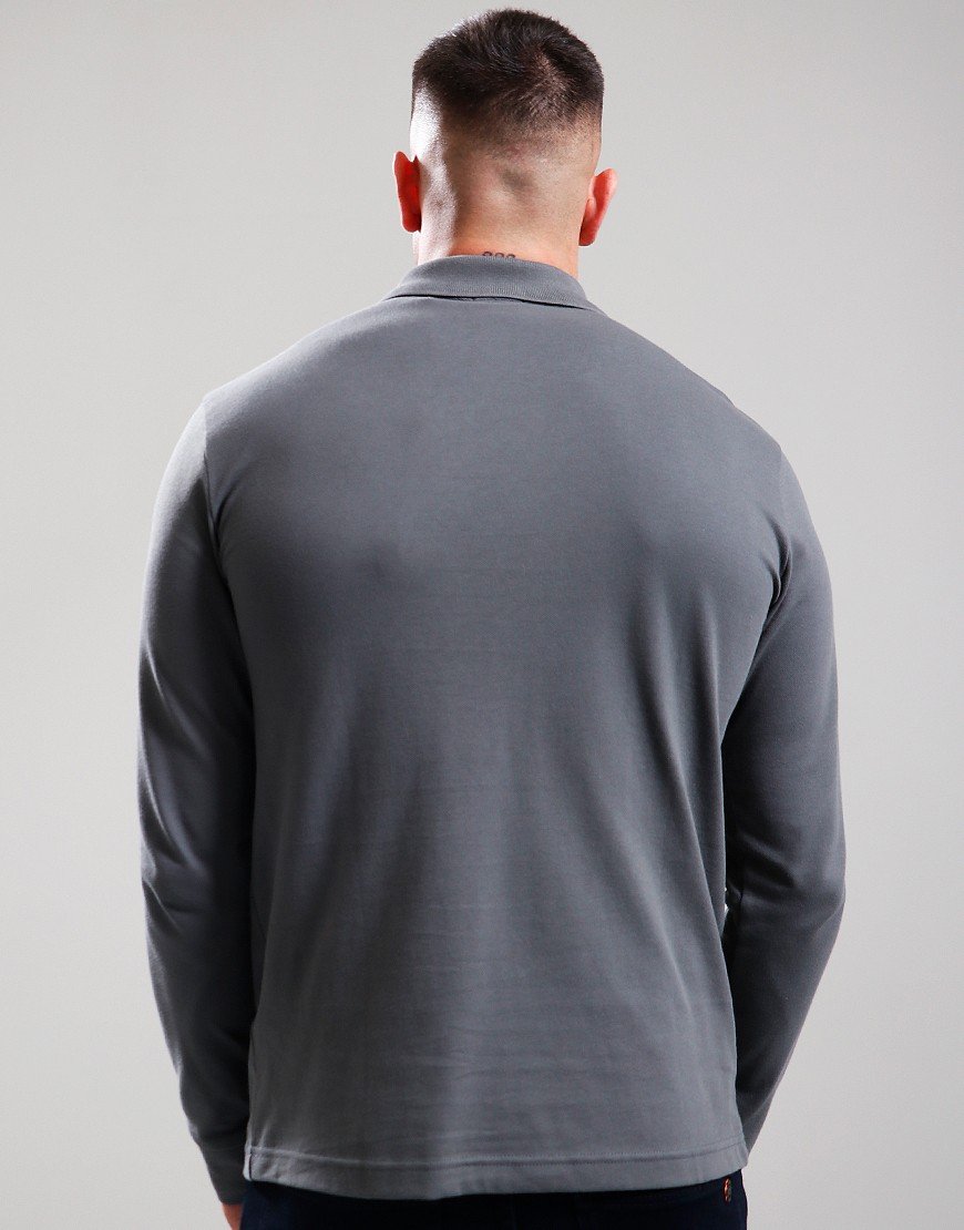 BOSS Passerby Long Sleeve Polo Shirt Dark Grey