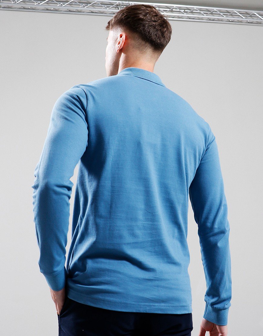 BOSS Passerby Long Sleeve Polo Shirt Open Blue