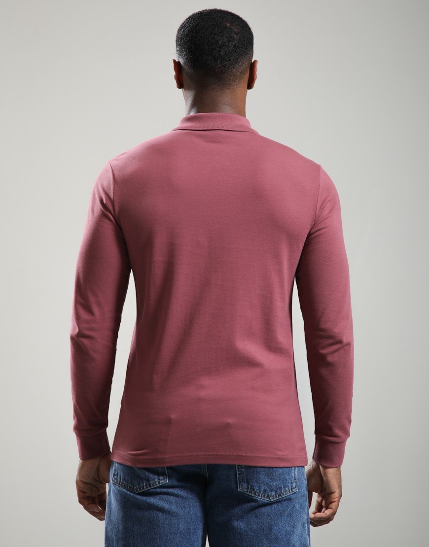 BOSS Passerby Long Sleeve Polo Shirt Medium Red