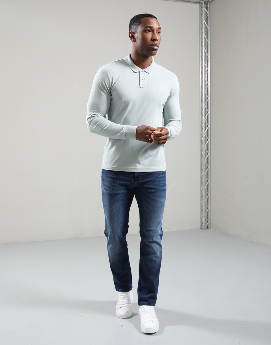 BOSS Passerby Polo Shirt Silver