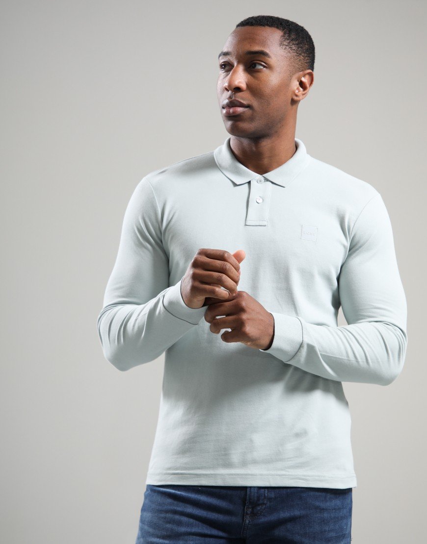 BOSS Passerby Polo Shirt Silver