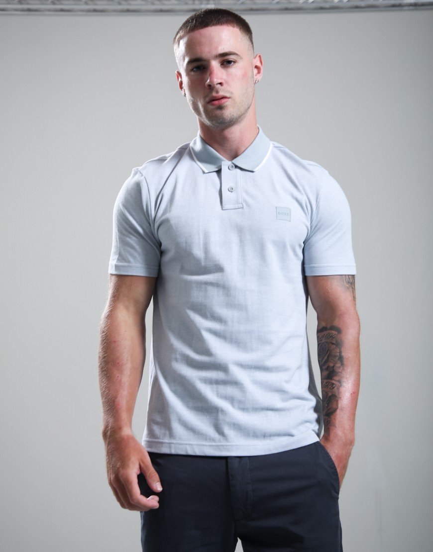 BOSS Passerford Polo Shirt Open Grey