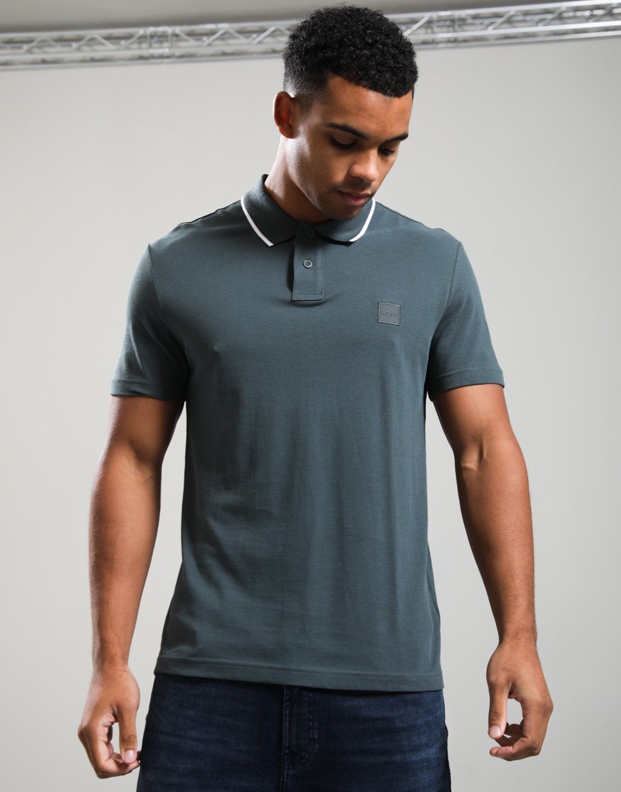 BOSS Passerford Polo Shirt Open Green 377