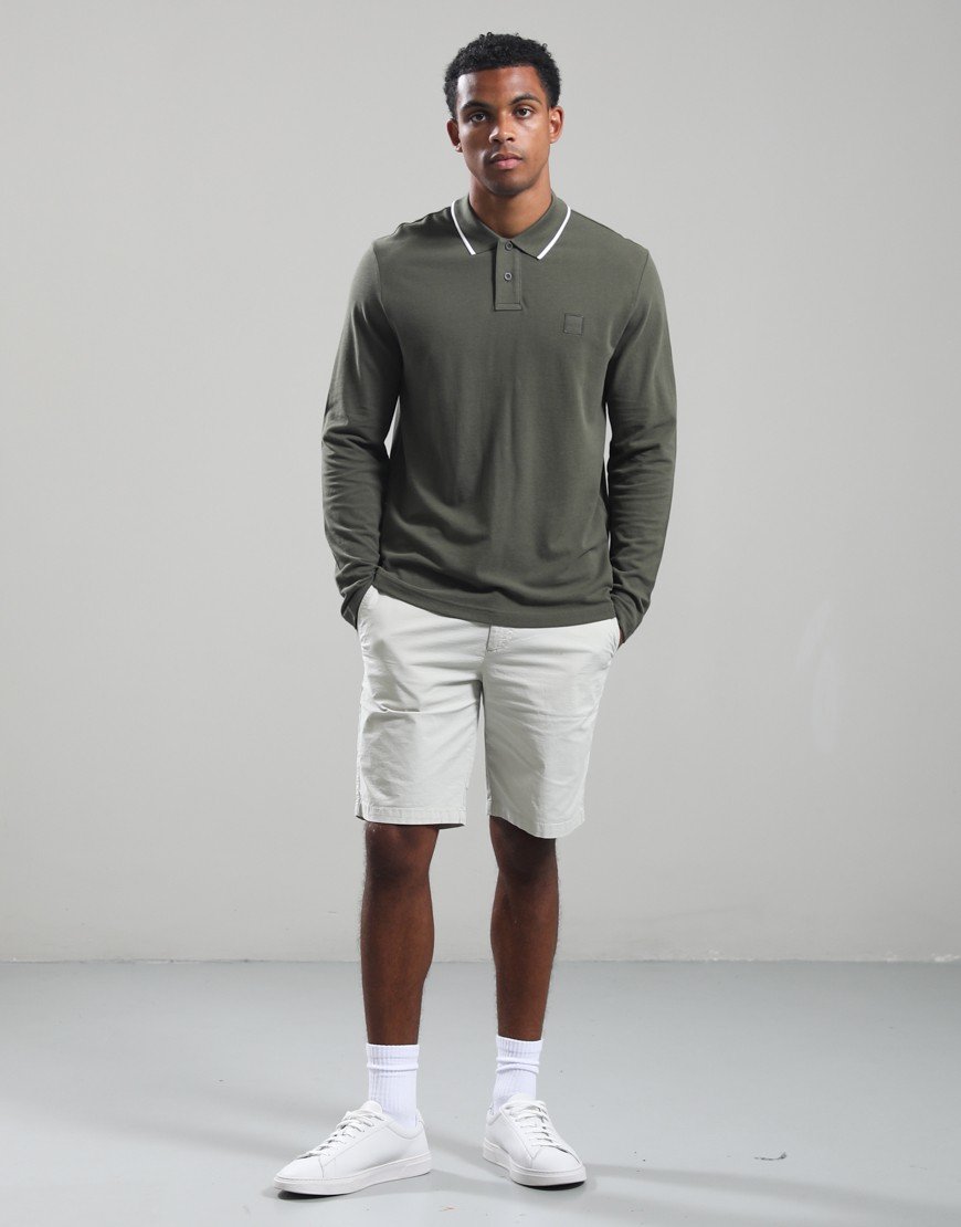 BOSS Passerford Long Sleeve Polo Shirt Bright Green