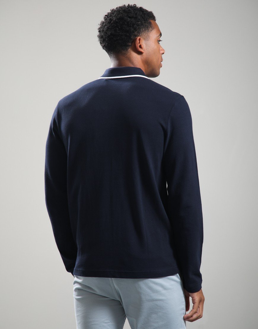 BOSS Passerford Long Sleeve Polo Shirt Dark Blue