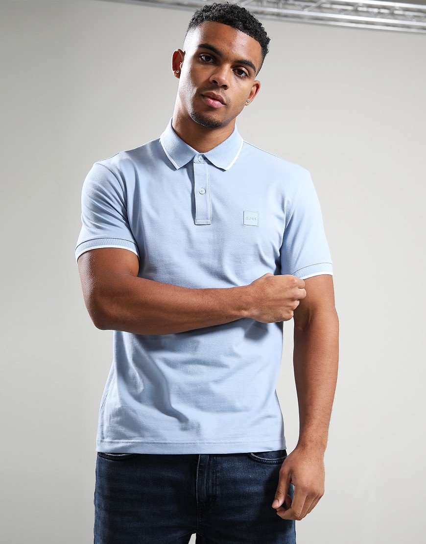 BOSS Passertip Polo Shirt Open Blue 470