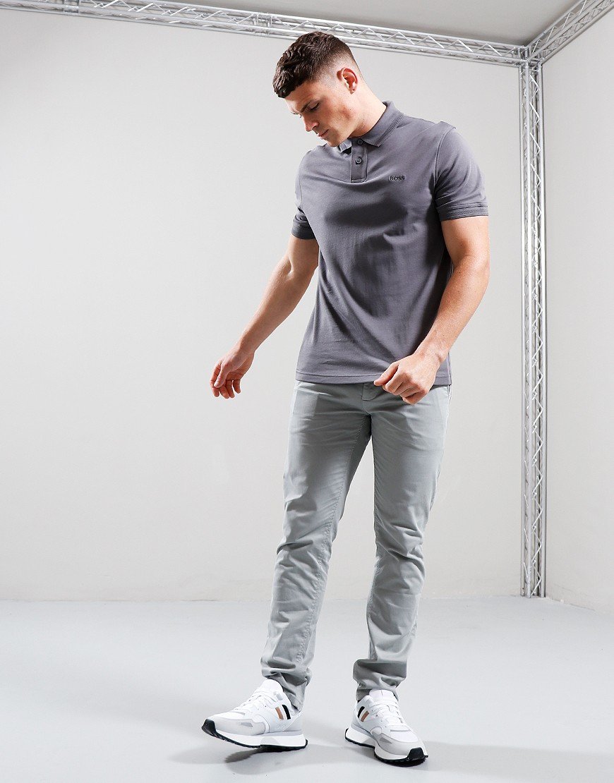 BOSS Pe_Interlock Polo Shirt Dark Grey