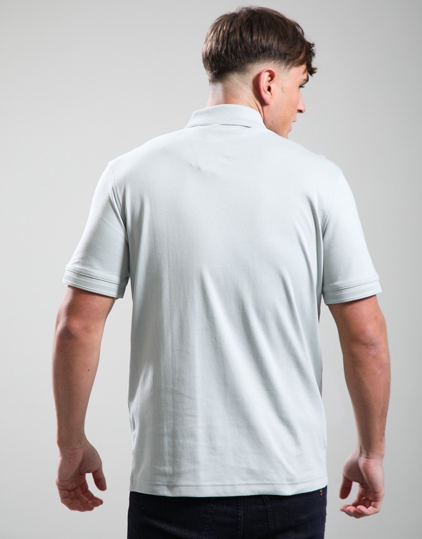 BOSS Pe_Interlock Polo Shirt Silver