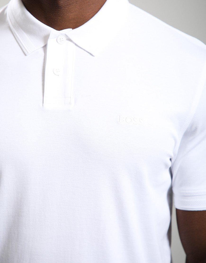 BOSS Pe_Interlock Polo Shirt White