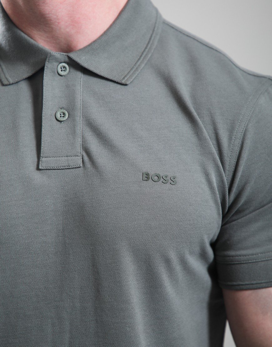 BOSS Prime Polo Shirt Open Grey