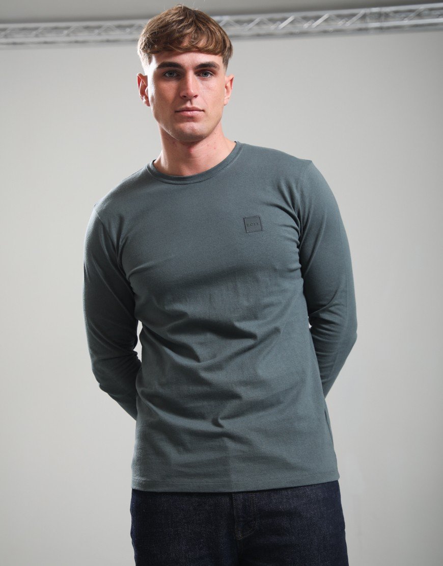 BOSS Tacks Long Sleeve T-Shirt Open Green