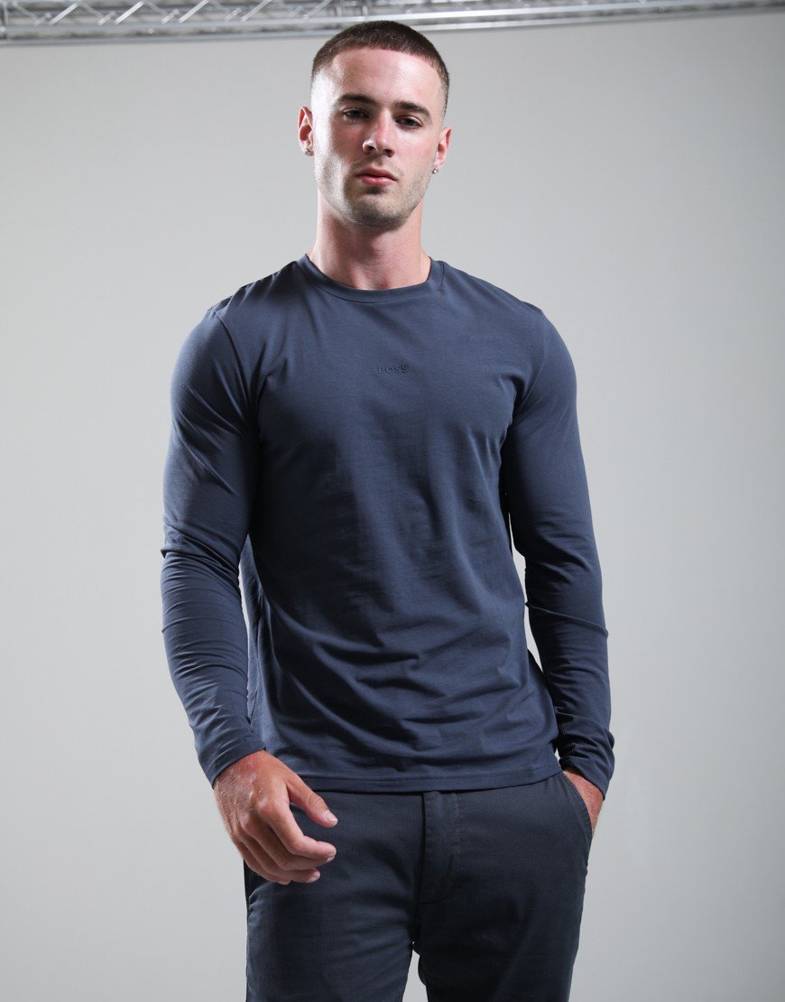 BOSS TChark Long Sleeve T-Shirt Dark Blue