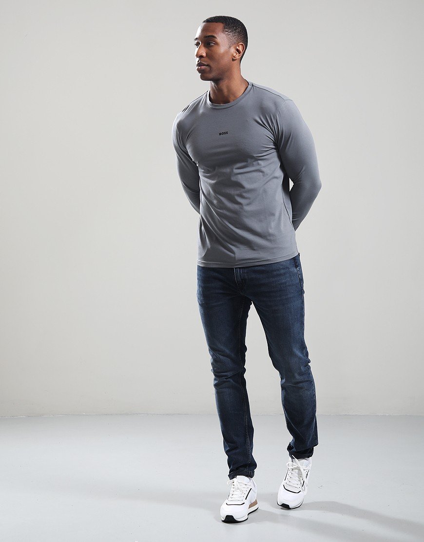 BOSS TChark Long Sleeve T-Shirt Open Grey
