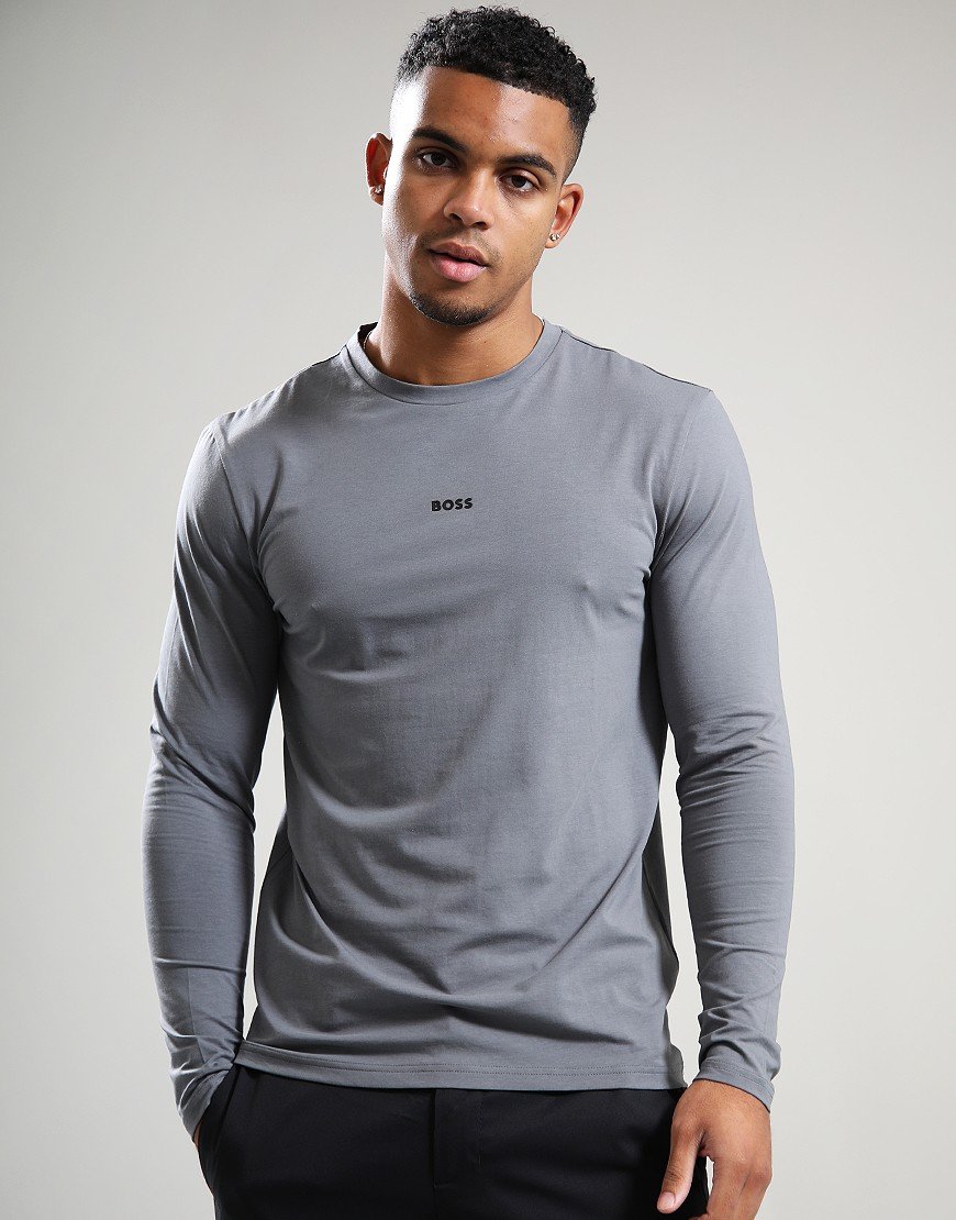 BOSS TChark Long Sleeve T-Shirt Open Grey