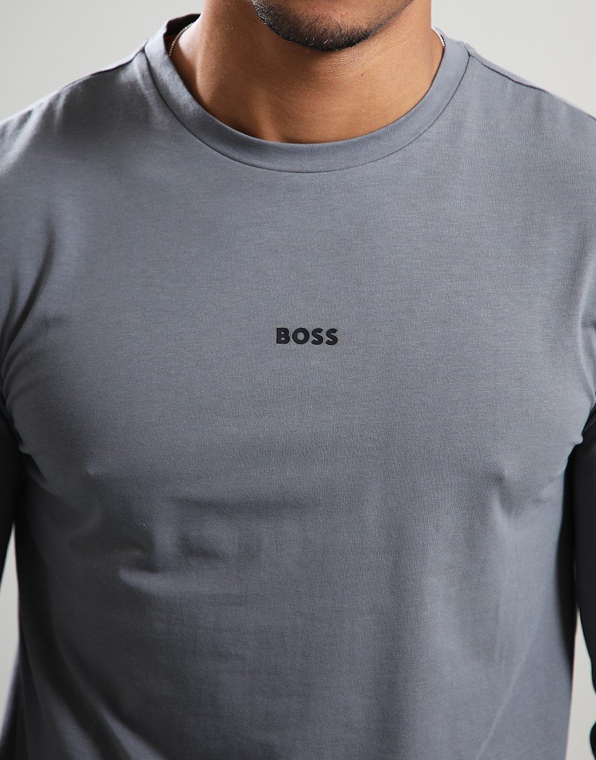 BOSS TChark Long Sleeve T-Shirt Open Grey