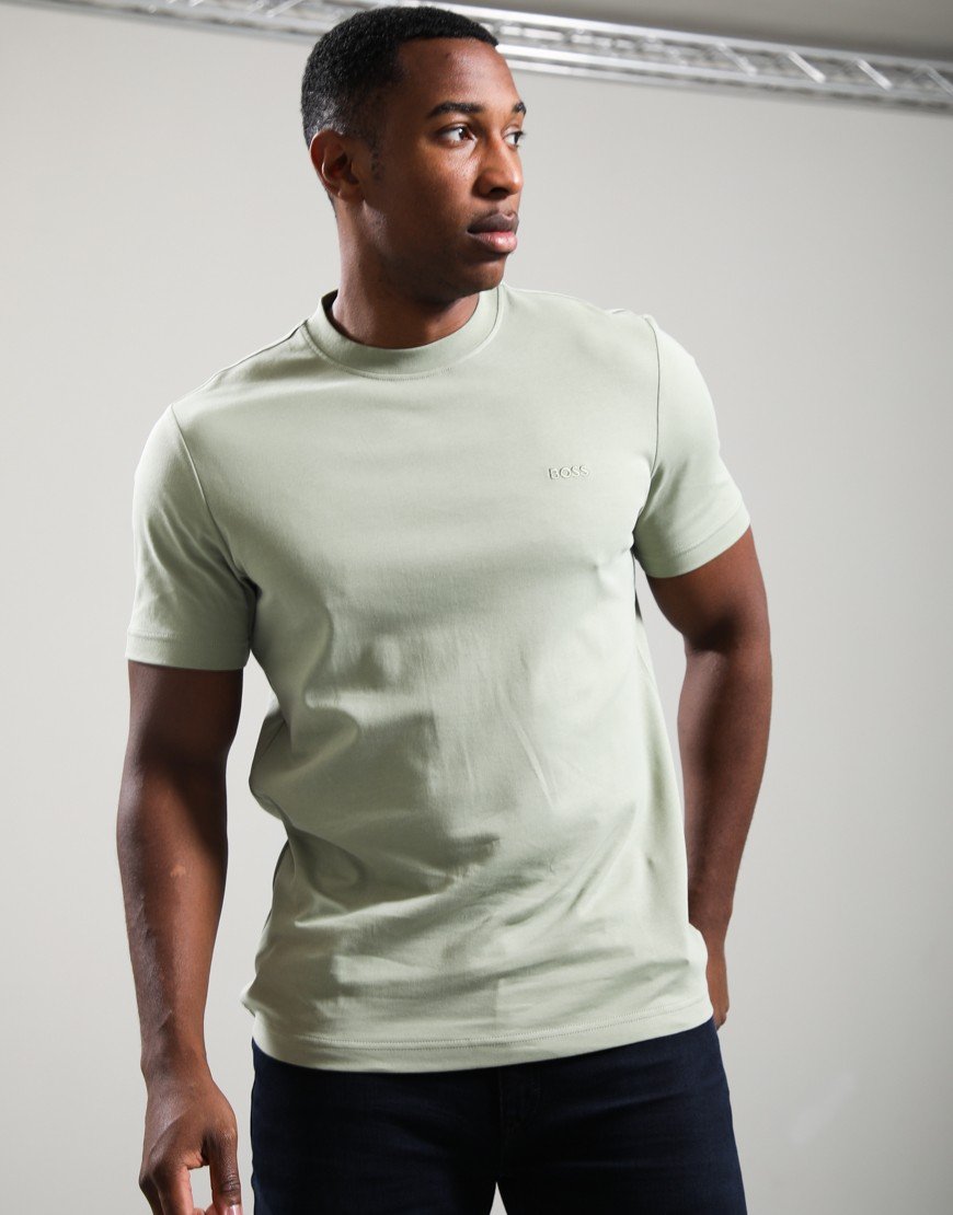 BOSS Te_interlock T-Shirt Open Green 370