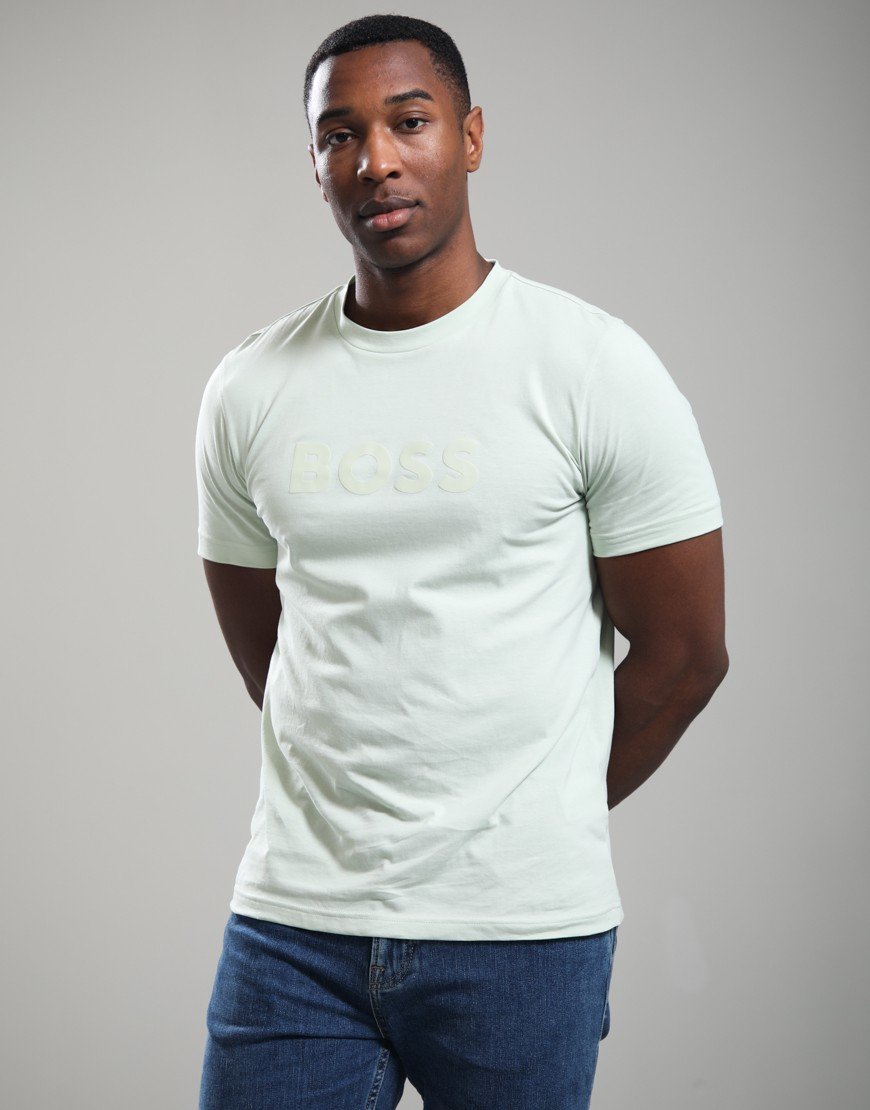 BOSS Te_Logo T-Shirt Open Green