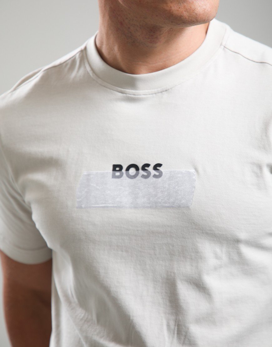 BOSS Te_LogoTape T-Shirt Light Beige