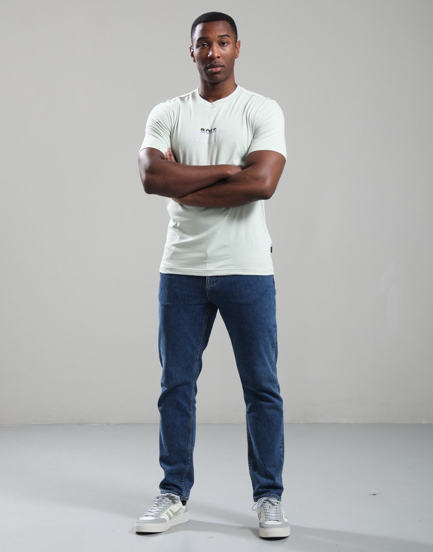 BOSS Te_LogoTape T-Shirt Open Green