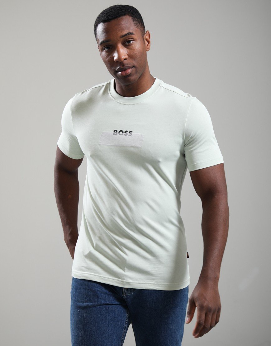 BOSS Te_LogoTape T-Shirt Open Green