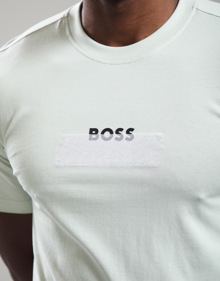 BOSS Te_LogoTape T-Shirt Open Green
