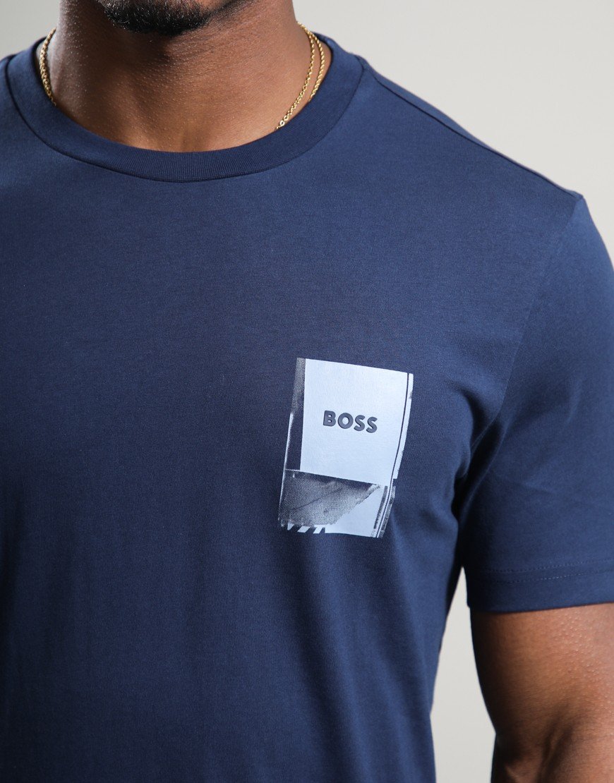 BOSS Te_Plain T-Shirt Open Blue