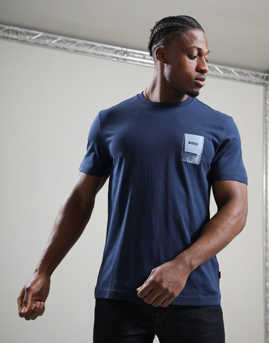 BOSS Te_Plain T-Shirt Open Blue