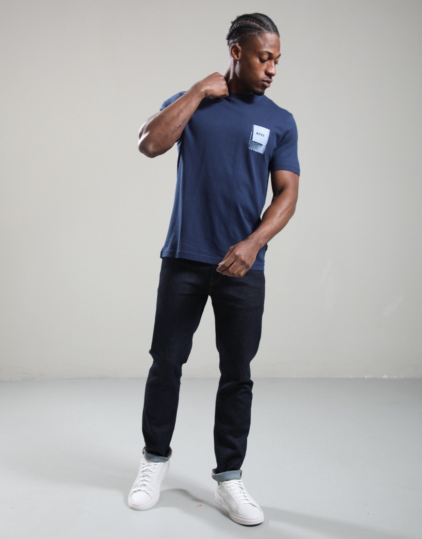 BOSS Te_Plain T-Shirt Open Blue