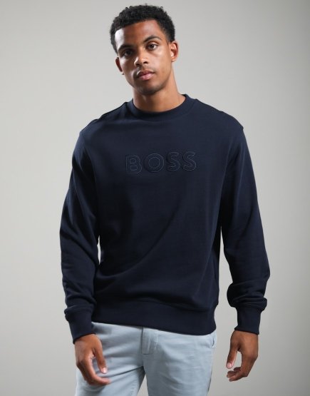 BOSS We_Logo Crew Sweat Dark Blue