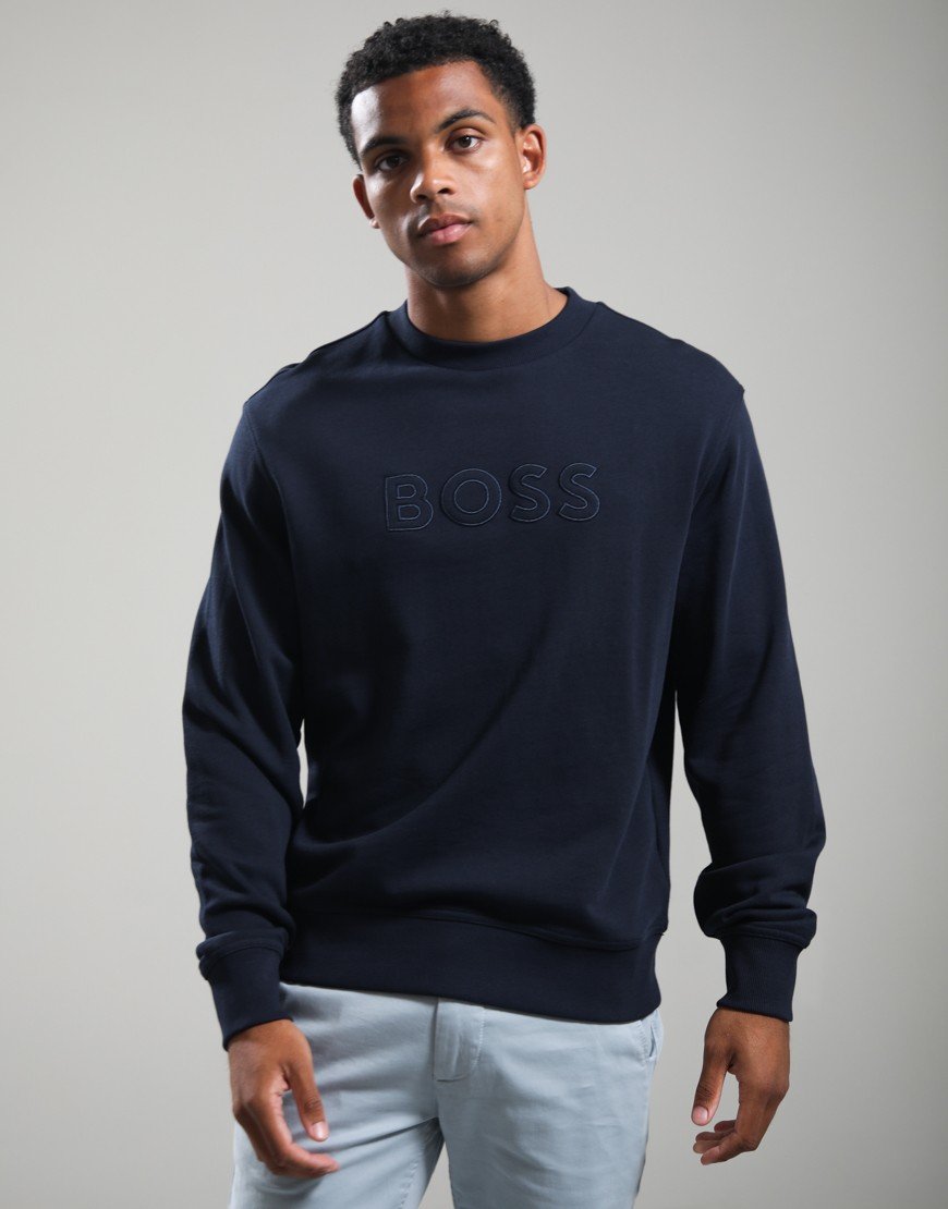 BOSS We_Logo Crew Sweat Dark Blue