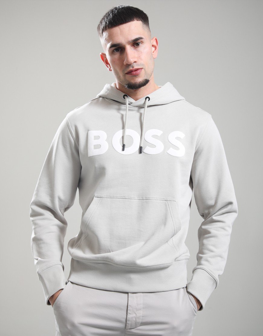 BOSS Webasic Hoodie Open Grey
