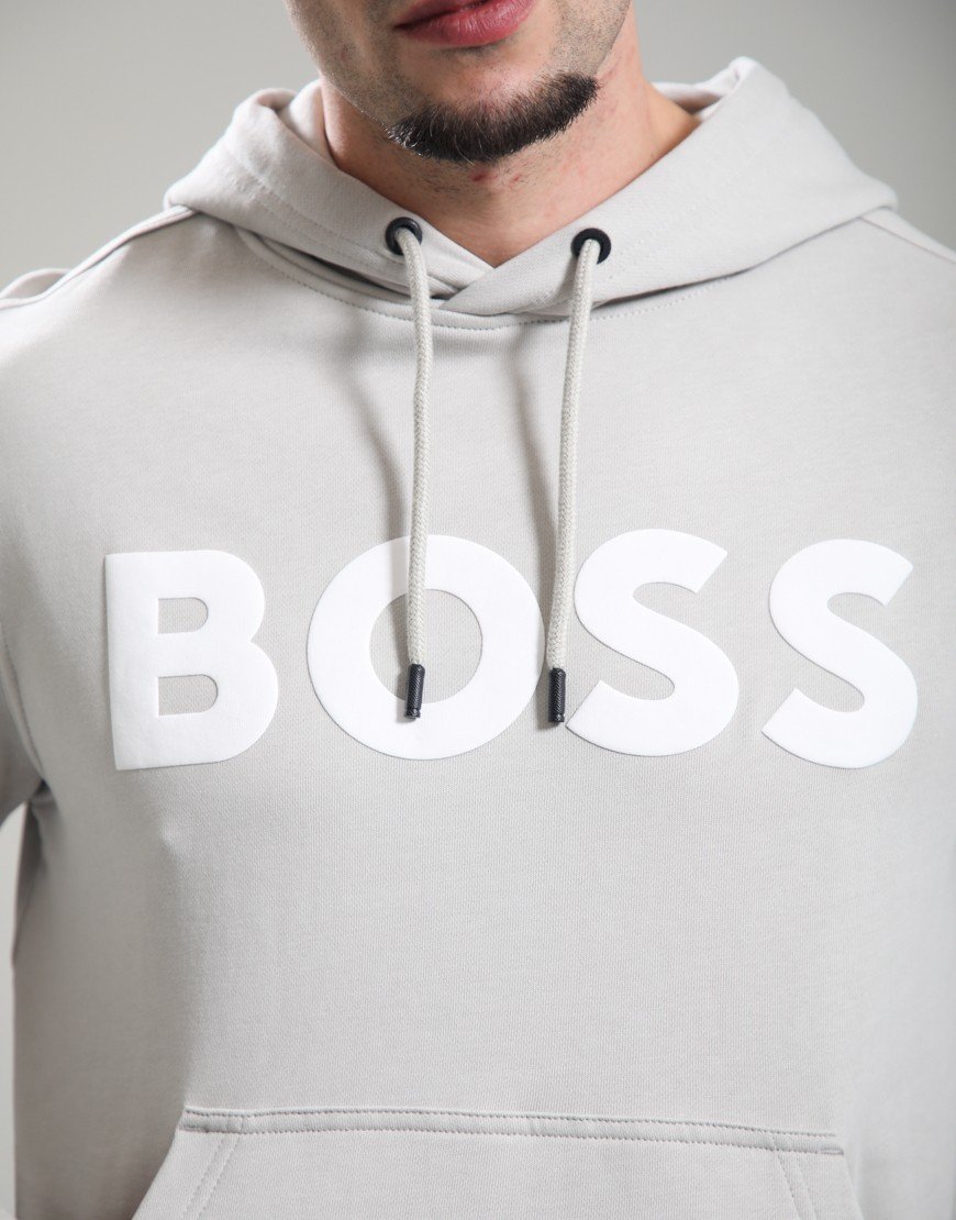 BOSS Webasic Hoodie Open Grey