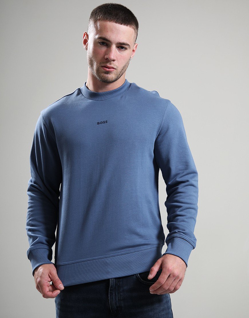 BOSS WeSmall Crew Sweat Open Blue