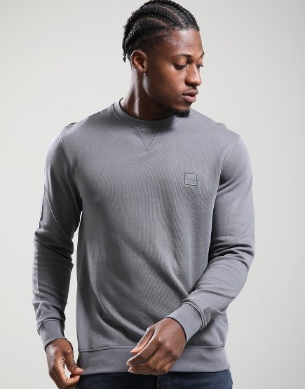 BOSS Westart Crew Sweat Open Grey