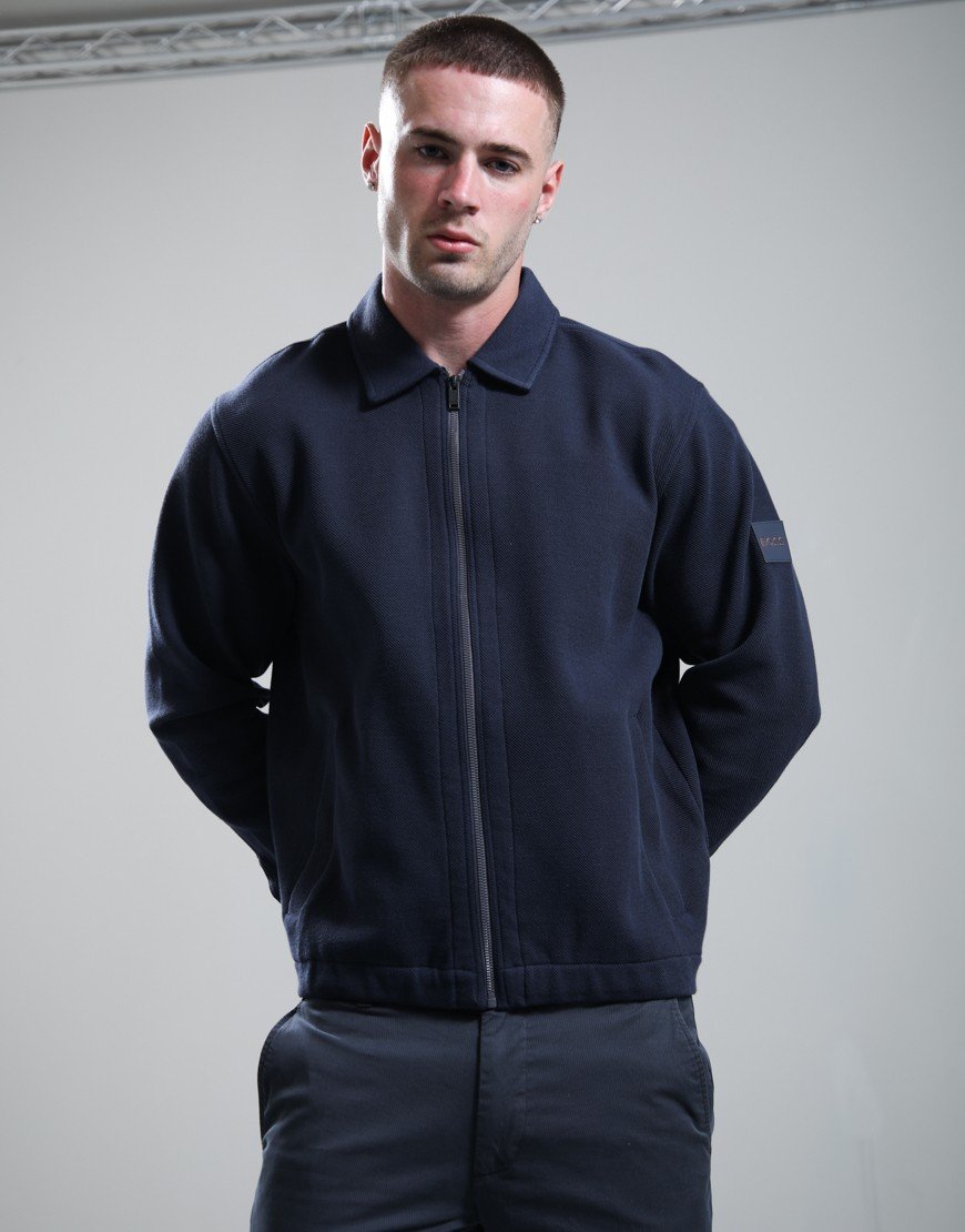 BOSS Ze_Bend Full Zip Sweatshirt Dark Blue