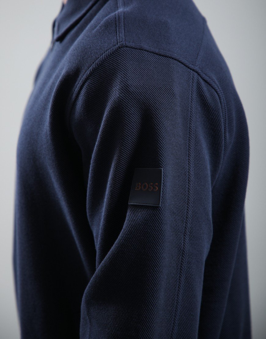 BOSS Ze_Bend Full Zip Sweatshirt Dark Blue