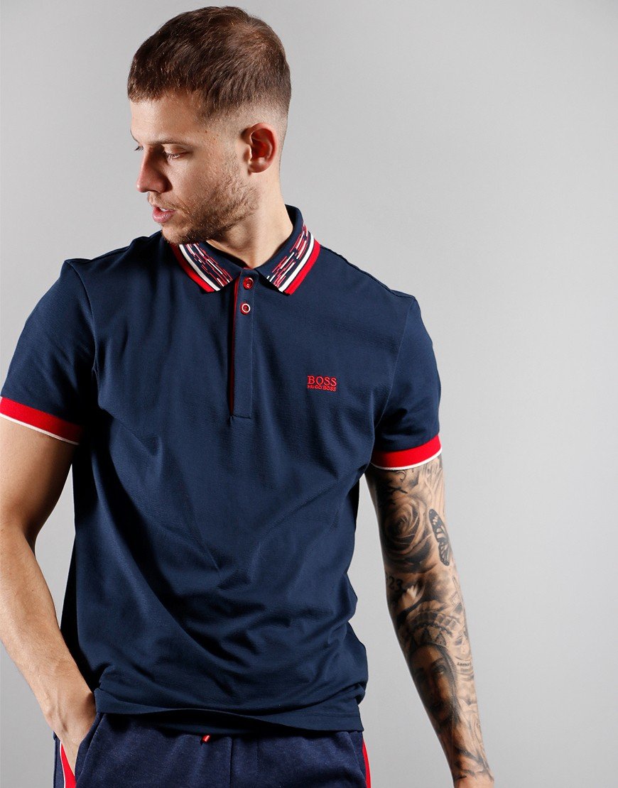 boss athleisure paddy polo t shirt blue