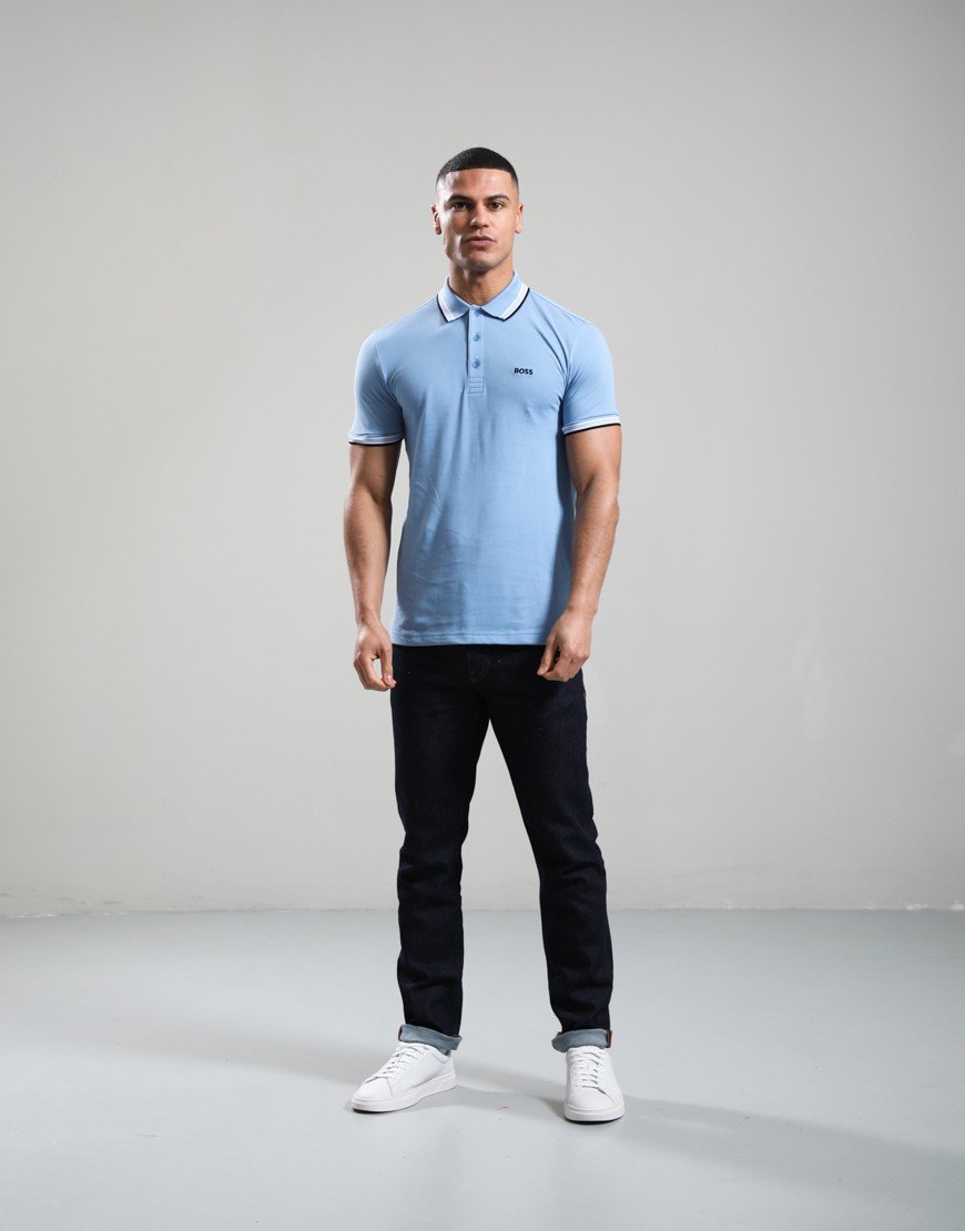 BOSS Paddy Polo Shirt Open Blue