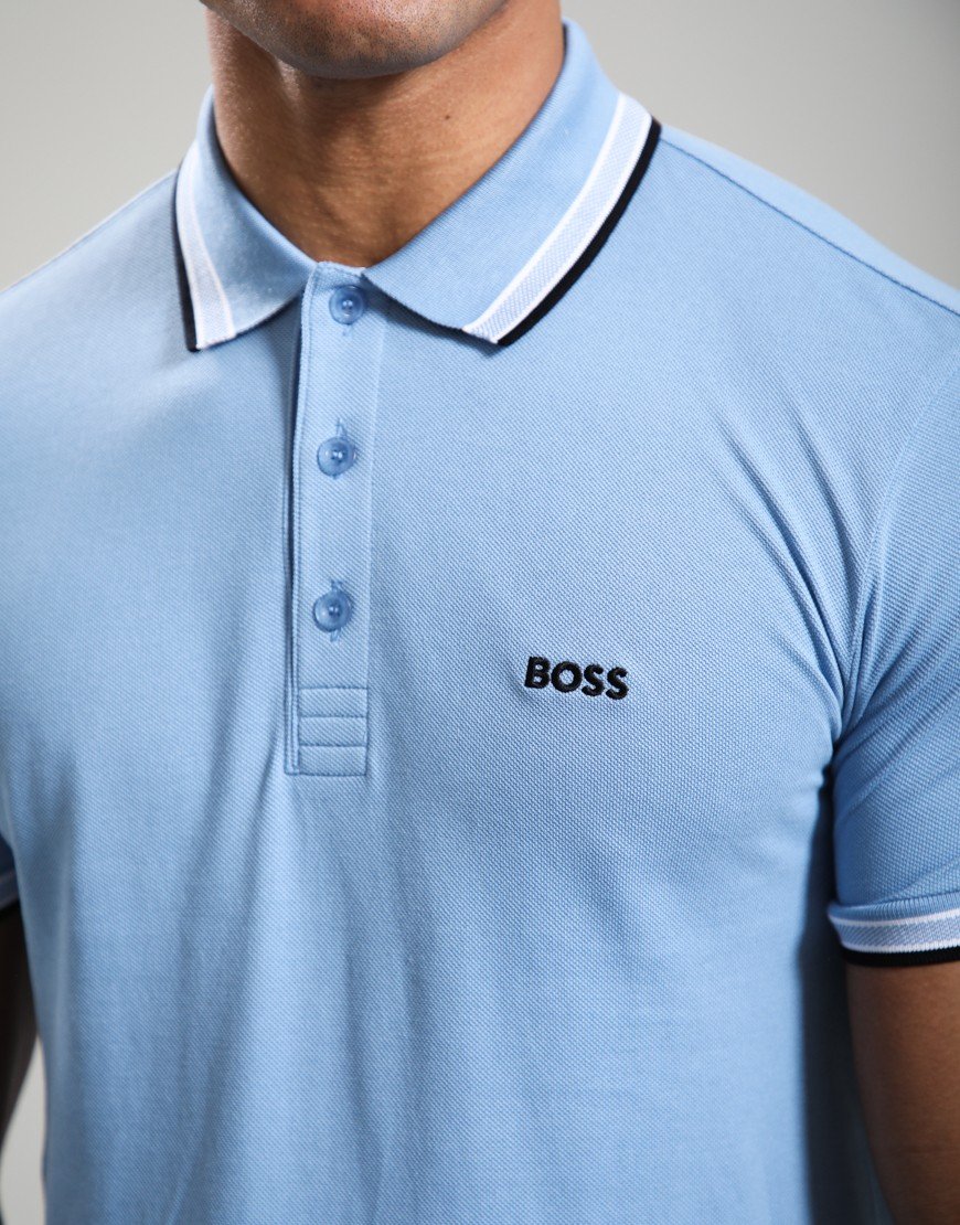 BOSS Paddy Polo Shirt Open Blue