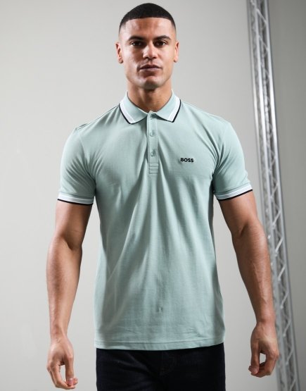 BOSS Paddy Polo Shirt Open Green